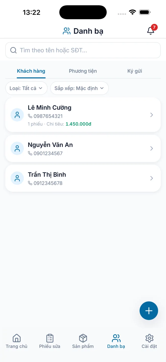 Hồ sơ khách và xe của khách